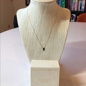 Stella&Dot black diamond 14k gold horn necklace